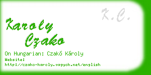 karoly czako business card